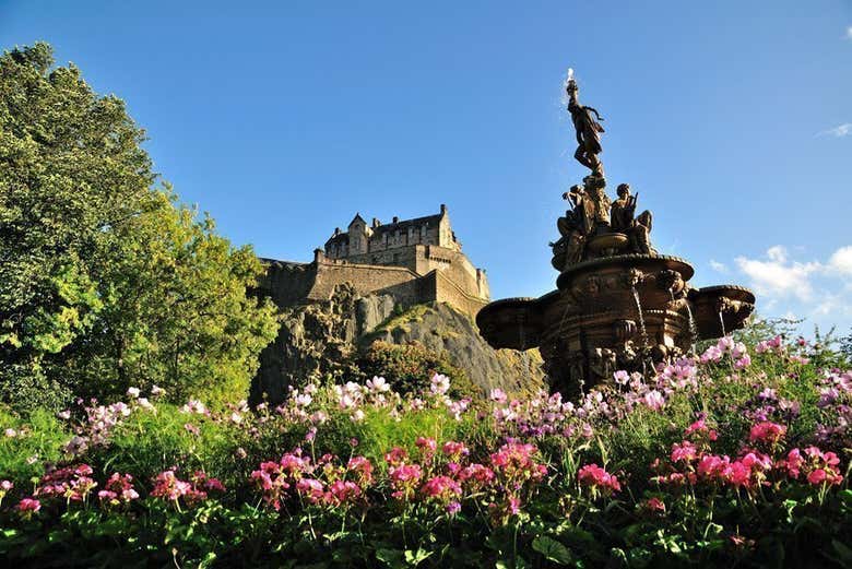 Edinburgh, views of the Castle from Princes Street Gardens