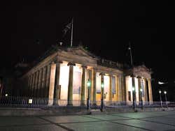 Scottish National Gallery at nighttime